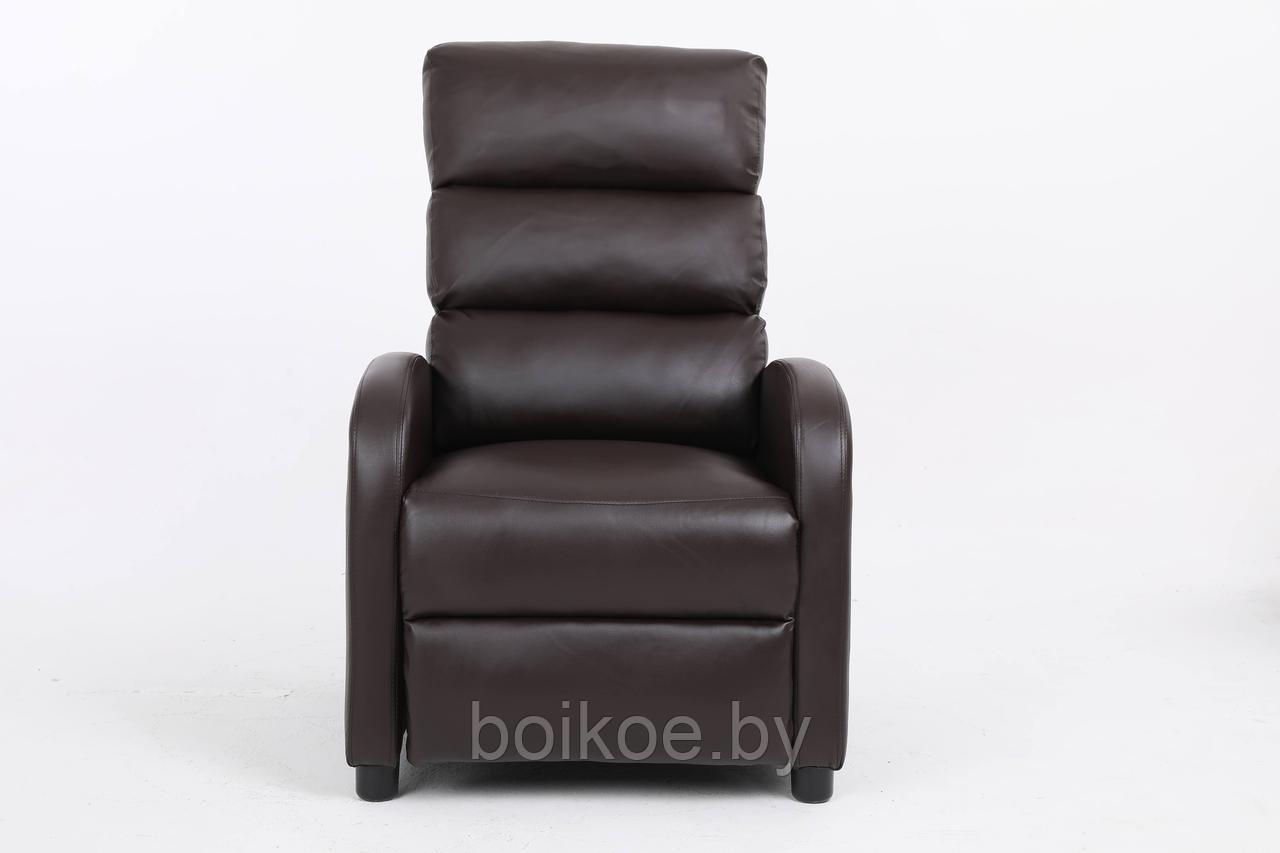 Кресло вибромассажное CALVIANO экокожа коричневый - фото 3 - id-p226415165