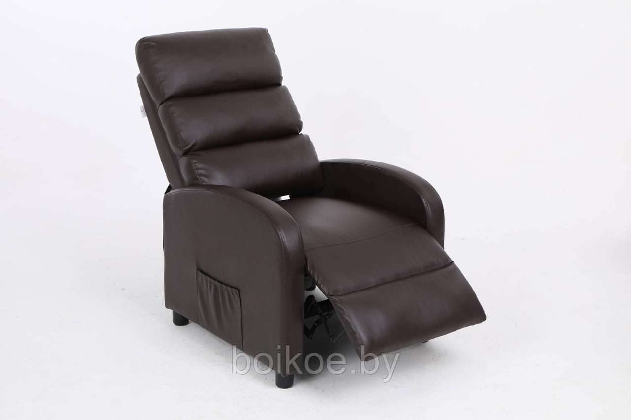 Кресло вибромассажное CALVIANO экокожа коричневый - фото 6 - id-p226415165