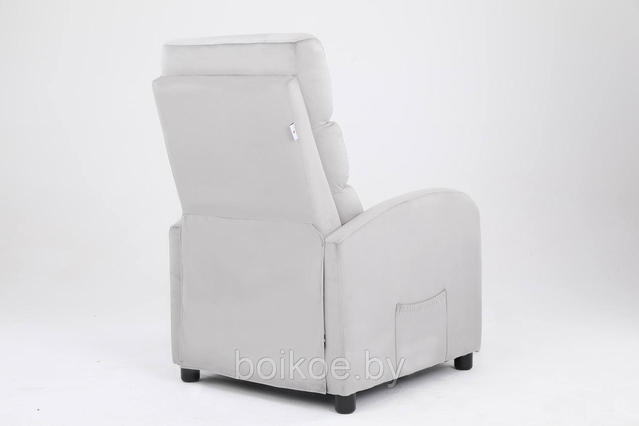 Кресло вибромассажное CALVIANO велюр Серый - фото 3 - id-p226415538