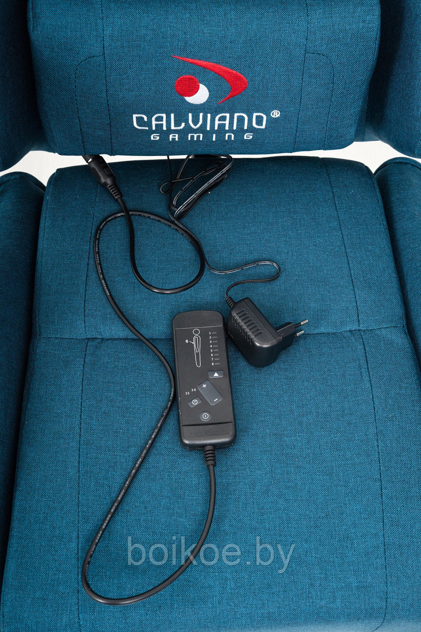 Кресло игровое с массажем и подножкой Calviano AVANTI ULTIMATO с подножкой бирюза - фото 8 - id-p226419633