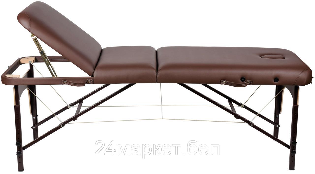 Массажный стол Atlas Sport 70 см XXL PRO с валиком (с memory foam) складной 3-с деревянный (коричневый) - фото 2 - id-p226419976