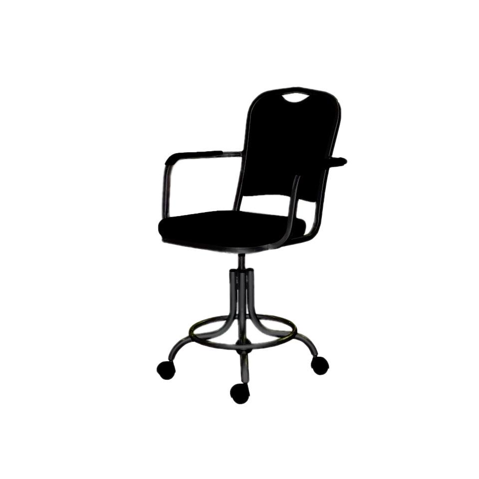 Кресло КР09 (на винтовой опоре с подлокотниками, цвет черный) - фото 1 - id-p226443062