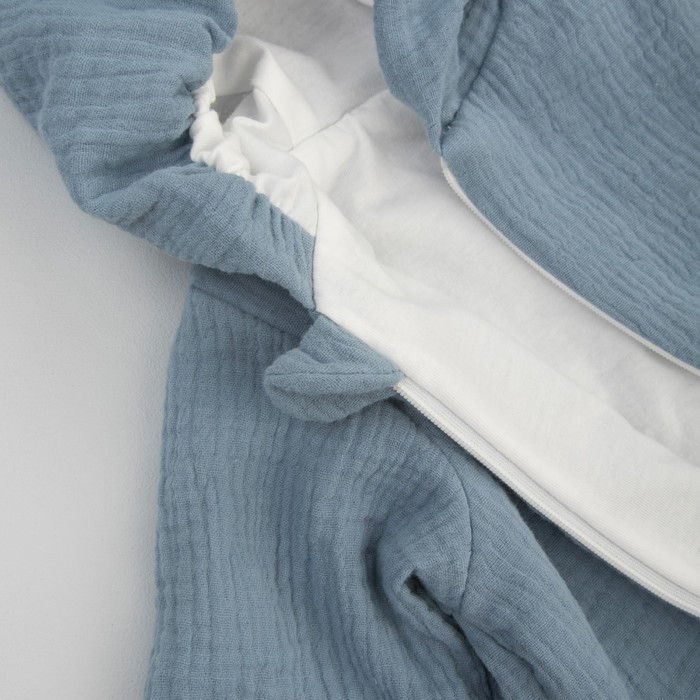 Комплект на выписку лето KinDerLitto «Муслин», 4 предмета, рост 50-56 см, цвет серо-голубой - фото 6 - id-p226444719
