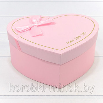 Коробка Сердце "Just For You" 16,2*14,3*6 см. Розовый