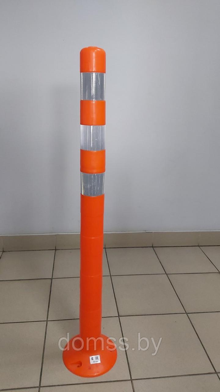 Столбик дорожный гибкий 1000 мм цельный Сэвилен оранжевый 3 светоотражающие полосы - фото 7 - id-p224827634
