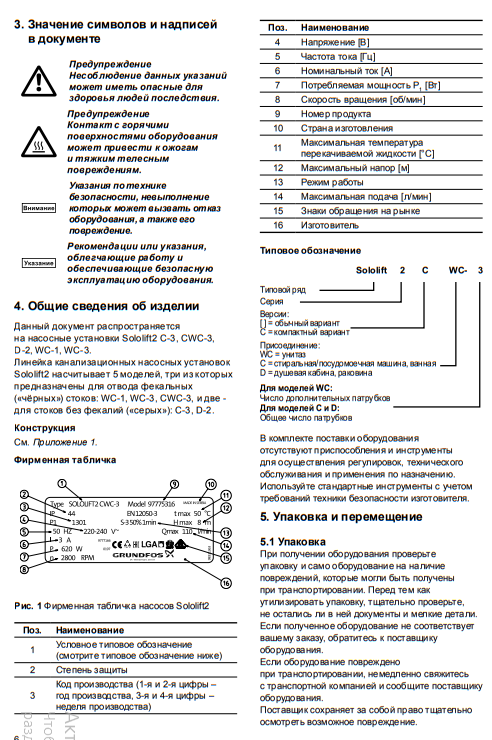 Установка канализационная GRUNDFOS SOLOLIFT 2 C-3 (97775317) \640 Вт - фото 3 - id-p224950627