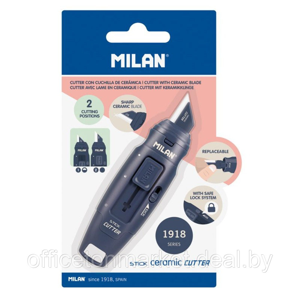 Нож для бумаги керамический "Milan", 2 см, синий - фото 2 - id-p226444457