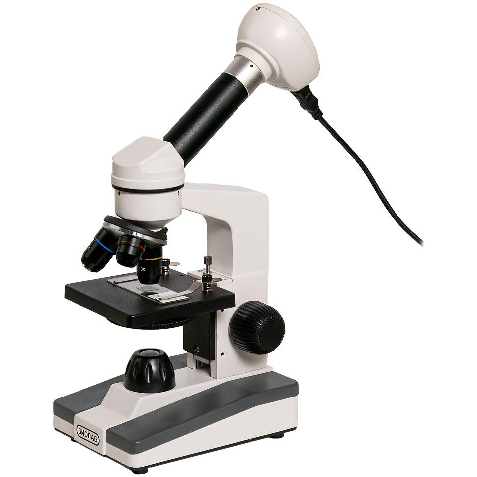 Микроскоп биологический Биолаб С-16 (с видеоокуляром, ахроматический монокуляр, учебный) - фото 1 - id-p226441398