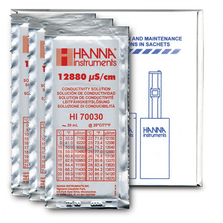 Раствор для калибровки HANNA HI 70030 Р (для кондуктометров, 25x20 мл) - фото 1 - id-p226442509