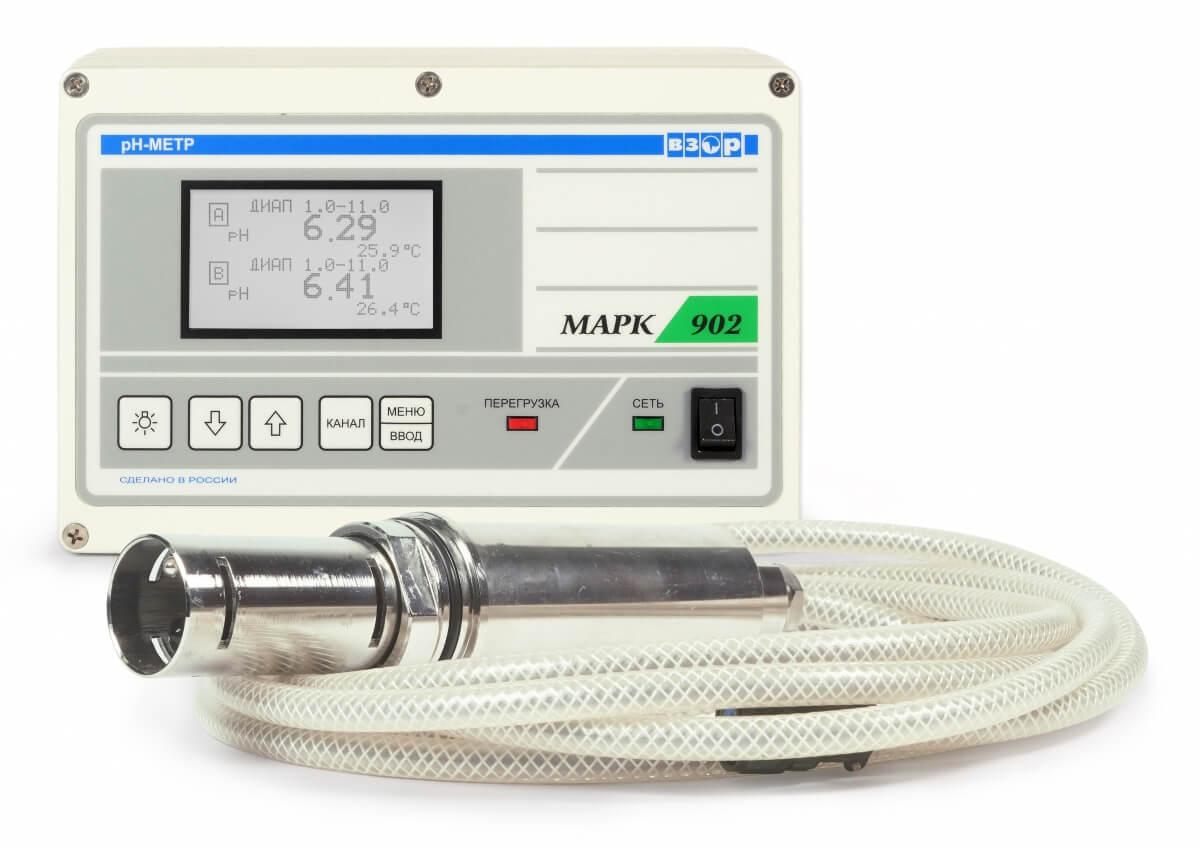 Ph-метр стационарный ВЗОР МАРК-902 МП/1 (с комбинир. pH-электродом 201020/51-18-0422-120/837 и разъёмом - фото 1 - id-p226438164