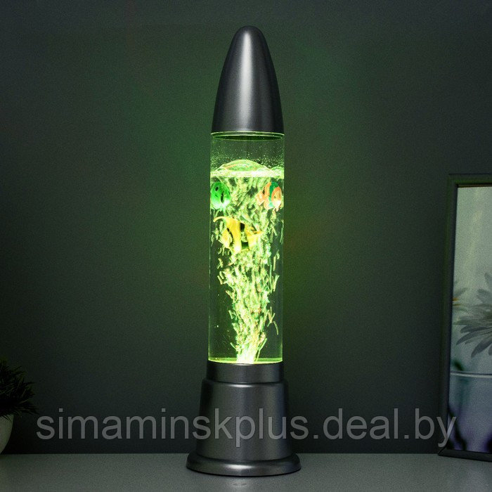 Светильник "Аквариум" LED RGB, лава, серебро 12x12x50 см - фото 3 - id-p226446656