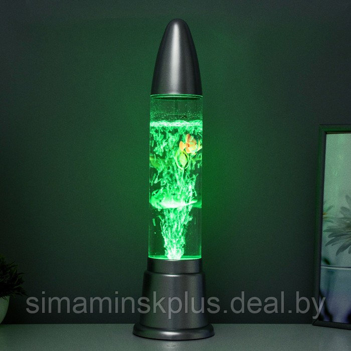 Светильник "Аквариум" LED RGB, лава, серебро 12x12x50 см - фото 4 - id-p226446656