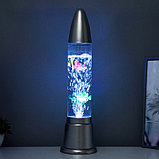 Светильник "Аквариум" LED RGB, лава, серебро 12x12x50 см, фото 5