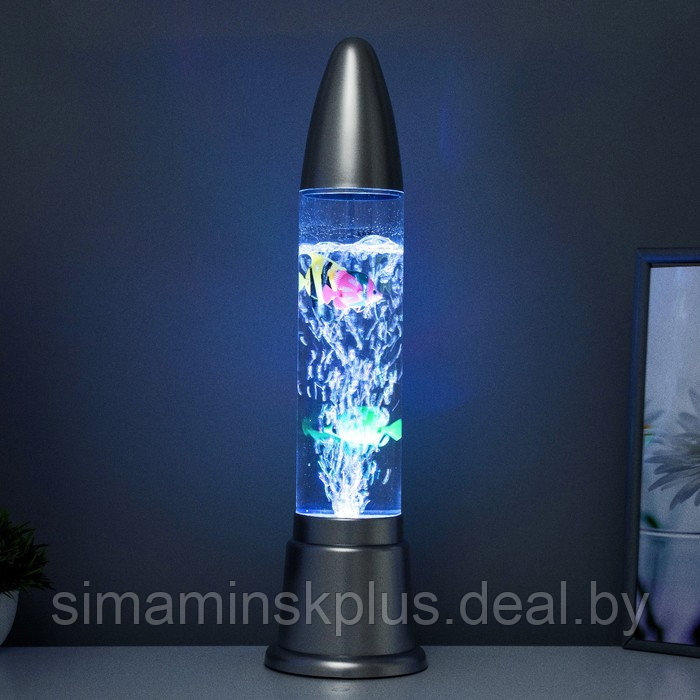 Светильник "Аквариум" LED RGB, лава, серебро 12x12x50 см - фото 5 - id-p226446656