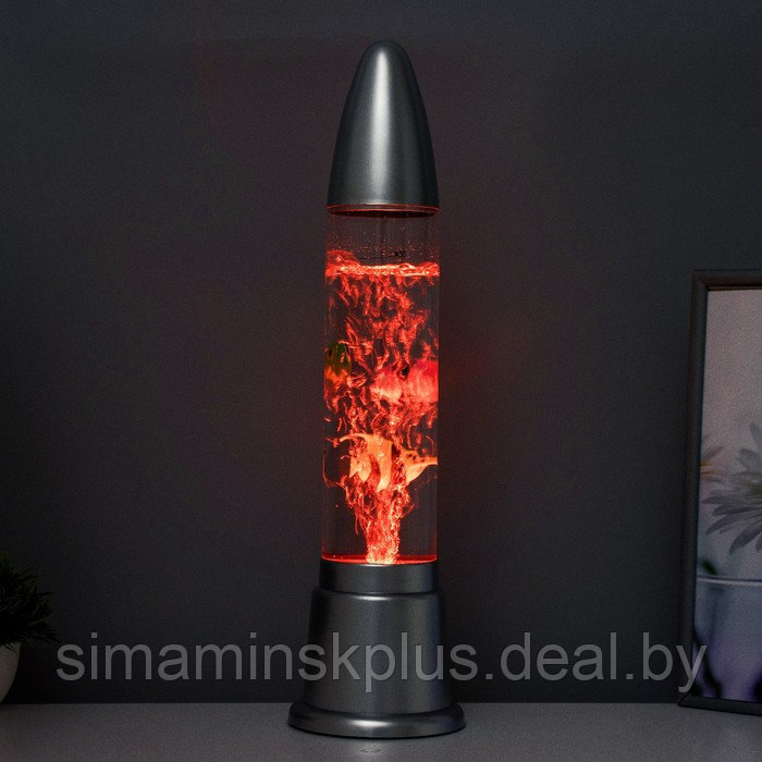 Светильник "Аквариум" LED RGB, лава, серебро 12x12x50 см - фото 9 - id-p226446656