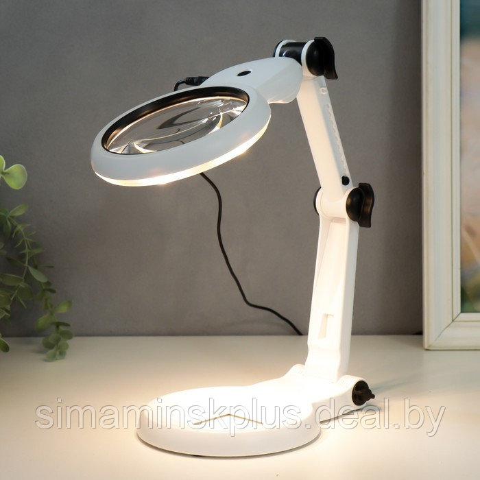 Лампа-лупа для творчества LEDx18 от 3ААА, USB белый 24,5х22 см - фото 3 - id-p226446658