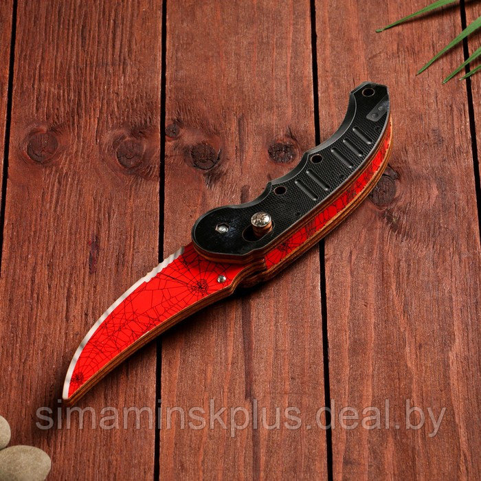 Сувенир деревянный "Ножик автоматический раскладной" красный - фото 2 - id-p226446676