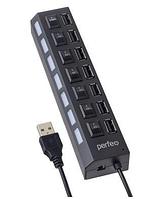 Perfeo USB-HUB 7 Port, (PF-H033 Black) чёрный [PF_C3223]