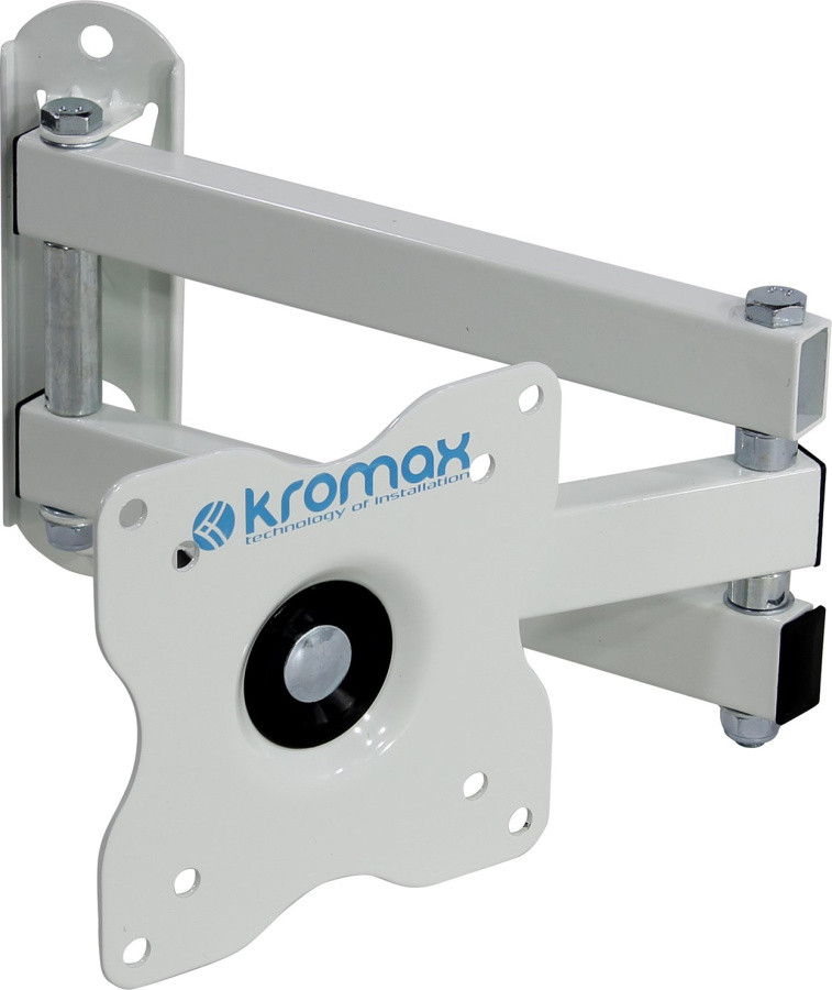 Kromax DIX-15W White, Наклонно-поворотный кронштейн для TV 15"-28", max 30 кг, 5 ст св., нак. ±15°, пов. 180°, - фото 1 - id-p212702610