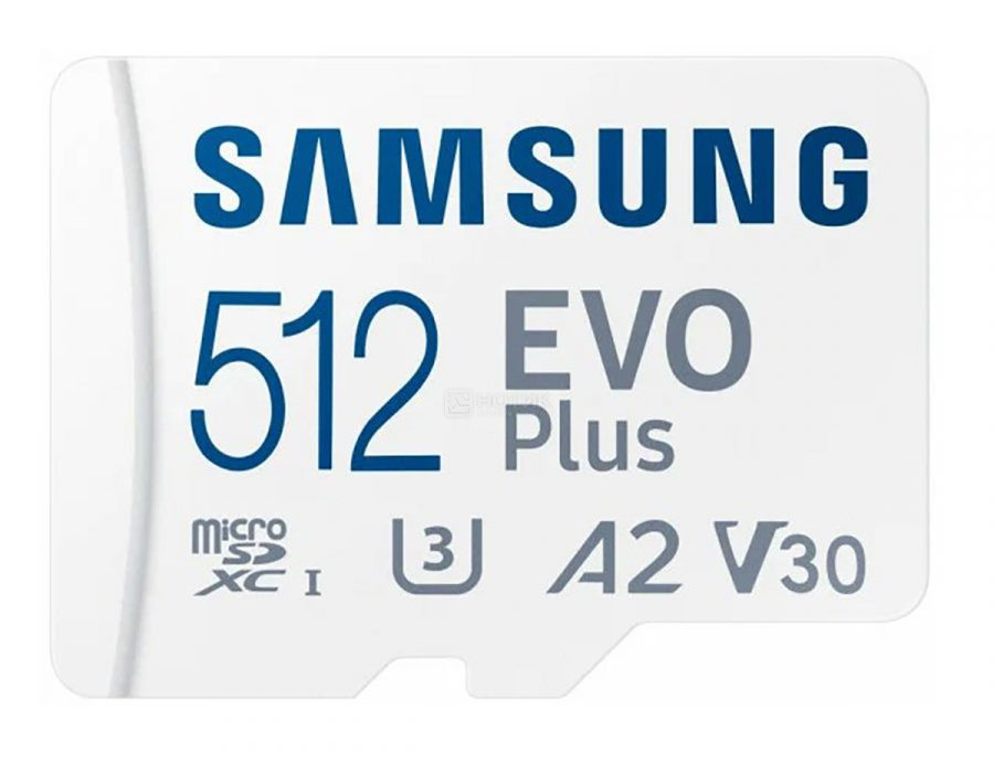 Карта памяти Samsung microSDXC 512GB EVO PLUS microSDXC Class 10 UHS-I, U3 + SD адаптер MB-MC512KA/EU - фото 1 - id-p226447475