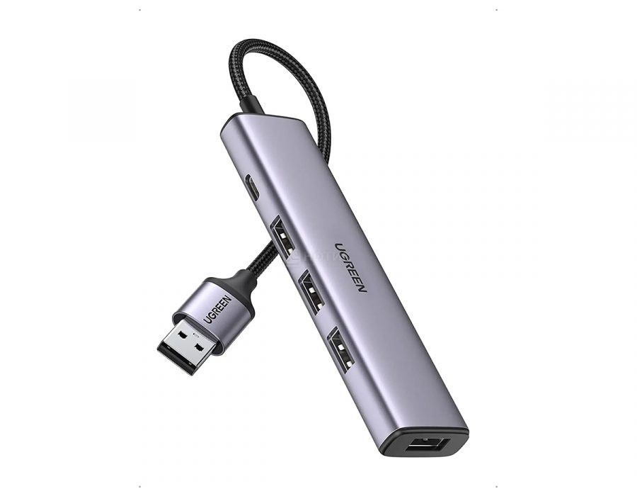 USB-хаб UGREEN CM473 USB 3.0 (4xUSB 3.0) Серый 20805_ - фото 1 - id-p226447405