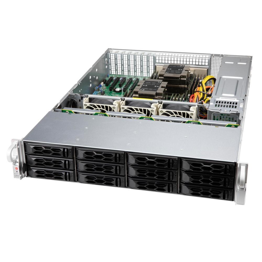 Supermicro server chassis CSE-LA26E1C4-R609LP, 2U, 12x 3.5" (tool-less) or 2.5" (screw) hot-swap, 12-port 2U - фото 1 - id-p226447397