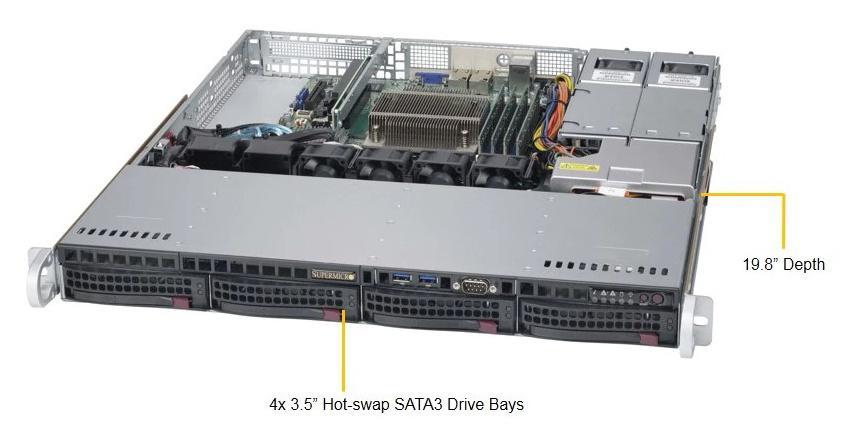 Supermicro Серверная платформа 1U SATA SYS-5019S-MR - фото 1 - id-p226447401