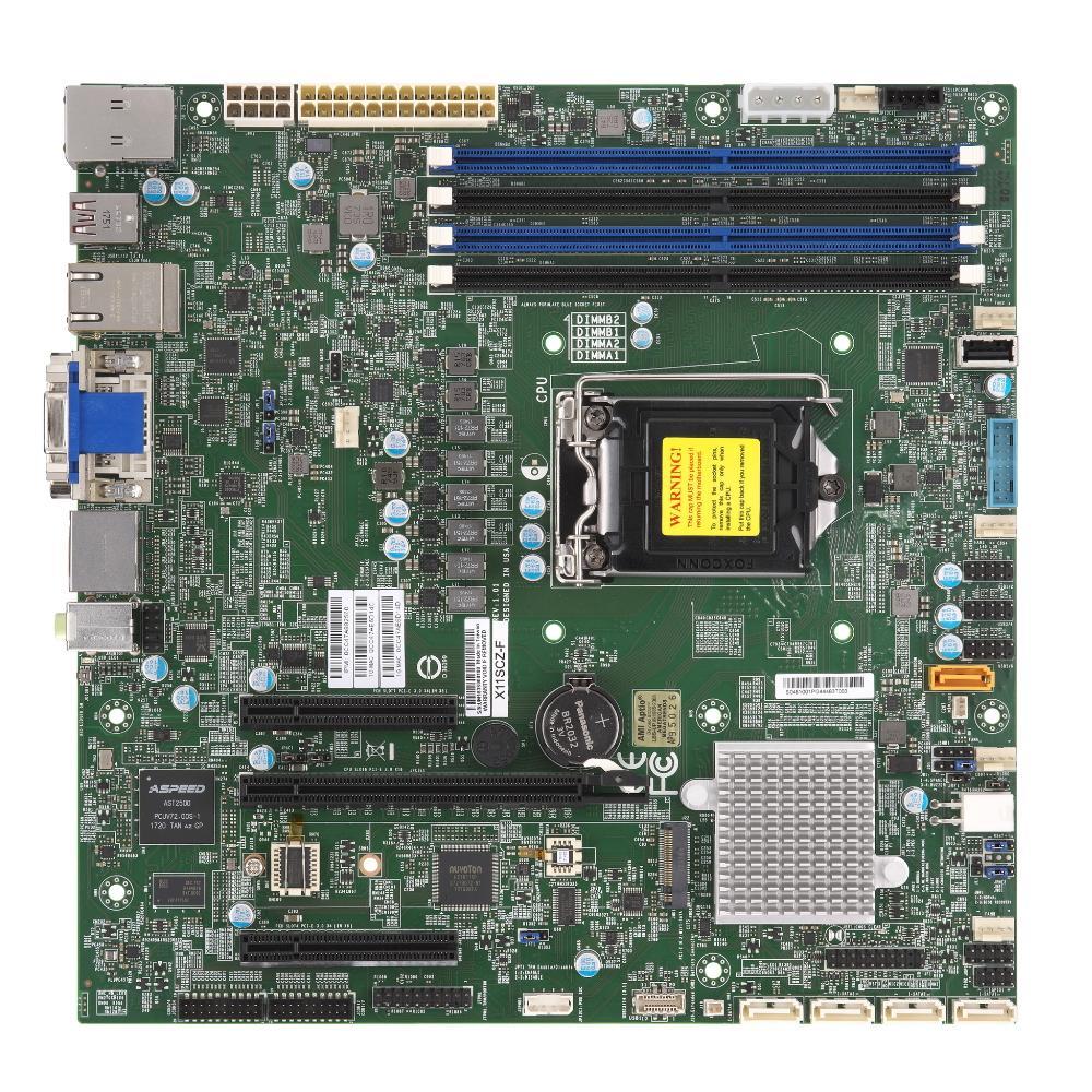 Серверная материнская плата SuperMicro X11SCZ F mainboard server Intel Core i3 CPU 1x H4 (LGA 1151), 2 RJ45 Gb