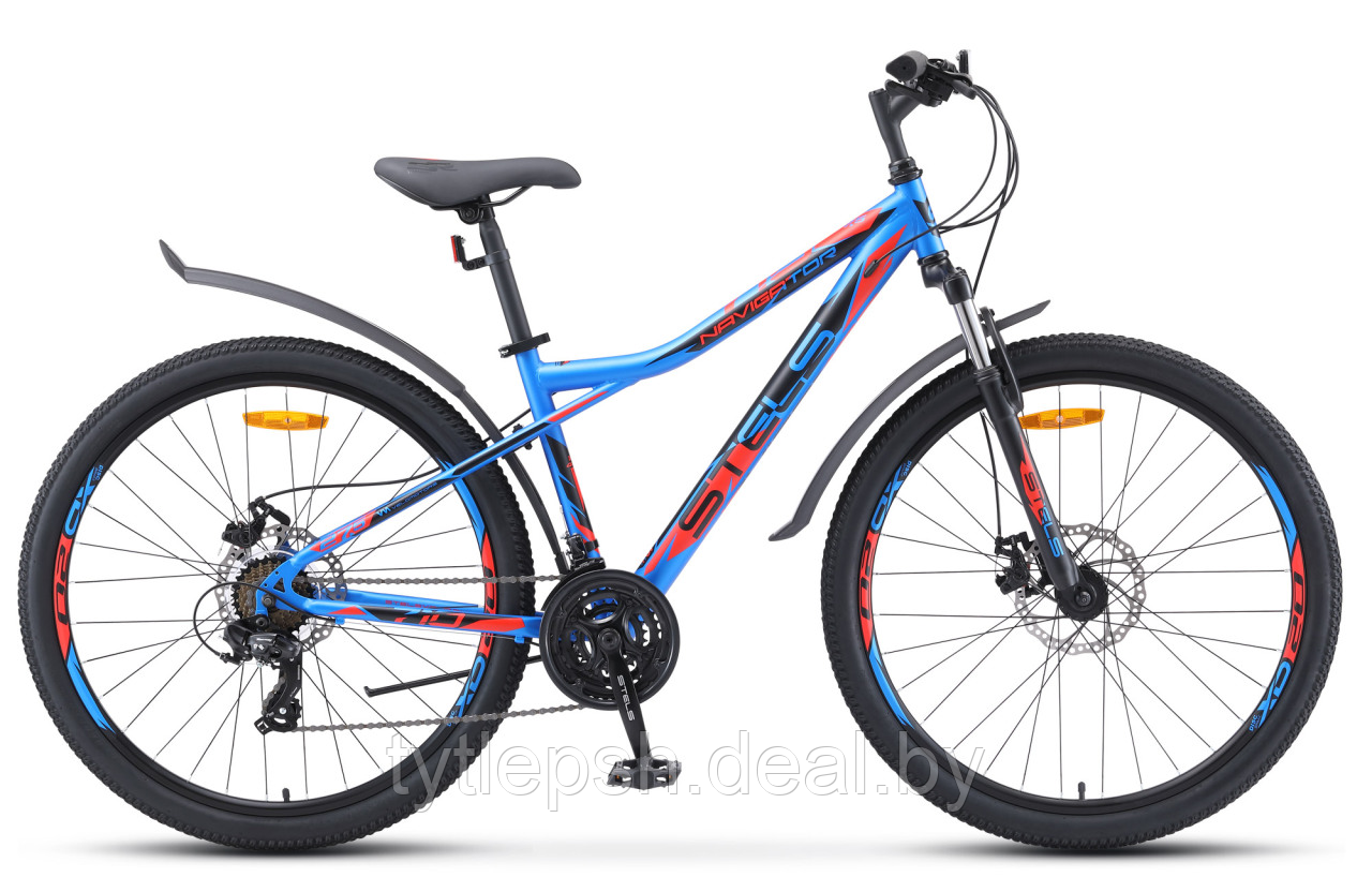 Велосипед Stels Navigator 710 MD 27.5 V020 (2023)синий/черный/красный рама 16" - фото 2 - id-p182596521