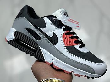 Кроссовки Nike Air Max 90 Leather GS White Turf Orange Speckled