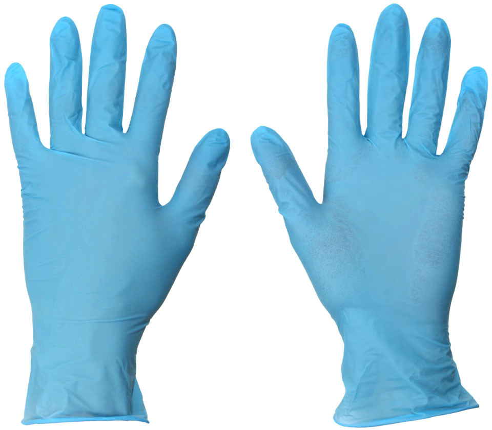 Перчатки с нитриловым покрытием A.D.M. «Стандарт» размер S, 50 пар (100 шт.), голубые