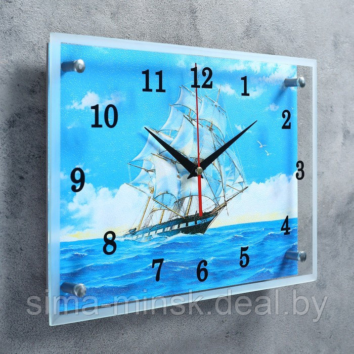Часы-картина настенные, серия: Море, "Парусник", плавный ход, 25х35 см - фото 2 - id-p226448751