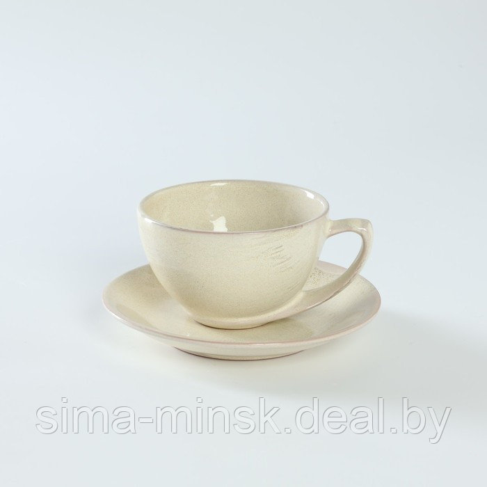 Чайная пара керамическая «Шебби», 2 предмета: чашка 0,25 мл, блюдце d=15 см - фото 1 - id-p226449113
