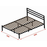 Кровать ЛОФТ 2000*1600, двуспальная, разборная, металлическая