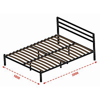 Кровать ЛОФТ 2000*1800, двуспальная, разборная, металлическая