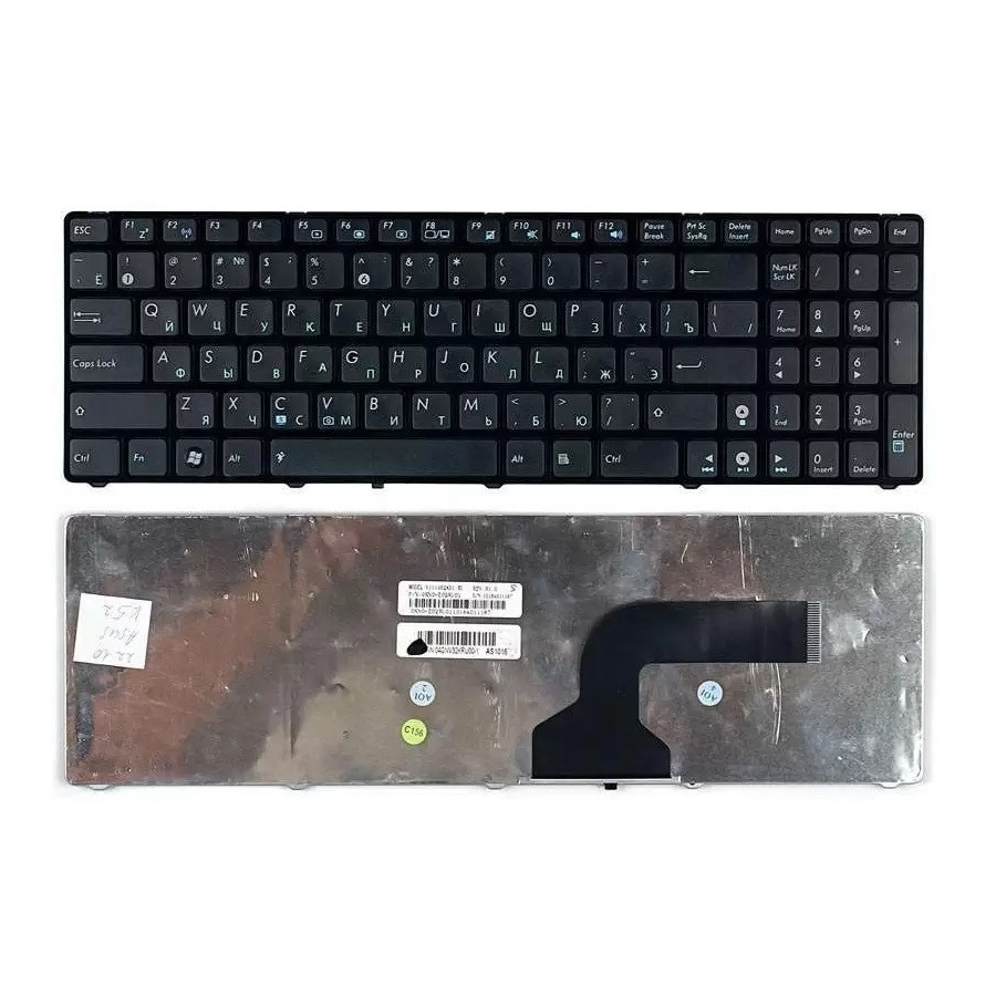 Клавиатура для ноутбука Asus K52, K53, G73, A52, G60, черная, с рамкой - фото 1 - id-p226449544