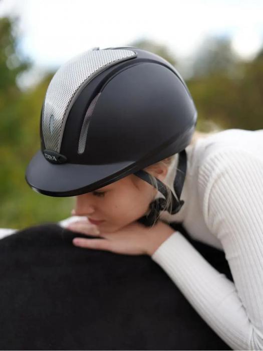 Шлем для верховой езды конного спорта катания на лошадях Жокейка каска декатлон наездника всадника черный