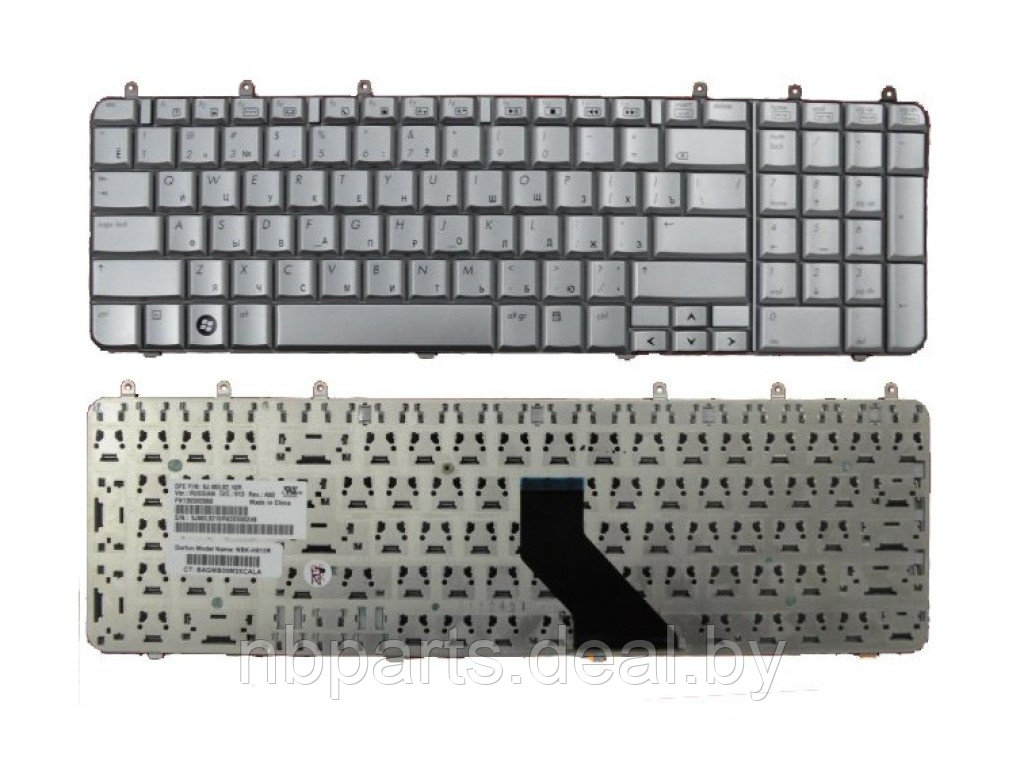 Клавиатура для ноутбука HP Pavilion DV7-1000, серебро, большой Enter, RU - фото 1 - id-p111775506