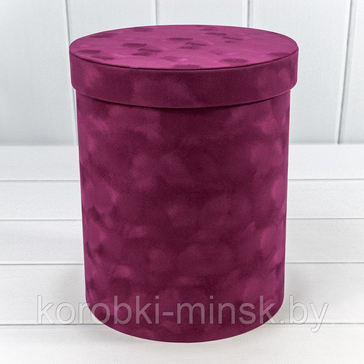 Коробки цилиндр "Бархат" 17*21,5. Пурпурно-фиолетовый - фото 1 - id-p226461424