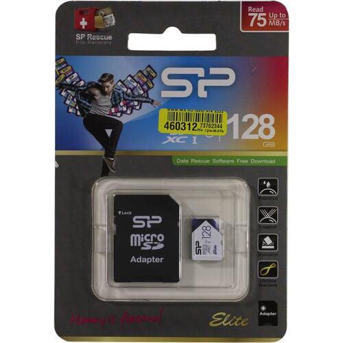 Флеш карта microSD 128GB Silicon Power SP128GBSTXBU1V21SP Elite microSDHC Class 10 UHS-I (SD адаптер) Colorful - фото 1 - id-p226462266