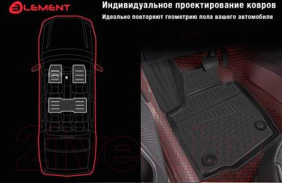 Комплект ковриков для авто ELEMENT ELEMENT3D4149210k для Renault Megane IV - фото 4 - id-p226470992
