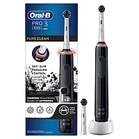 Oral-B Braun PRO 3 3000 Black Edition Pure Clean с 2 насадками Электрическая зубная щетка D505.523.3