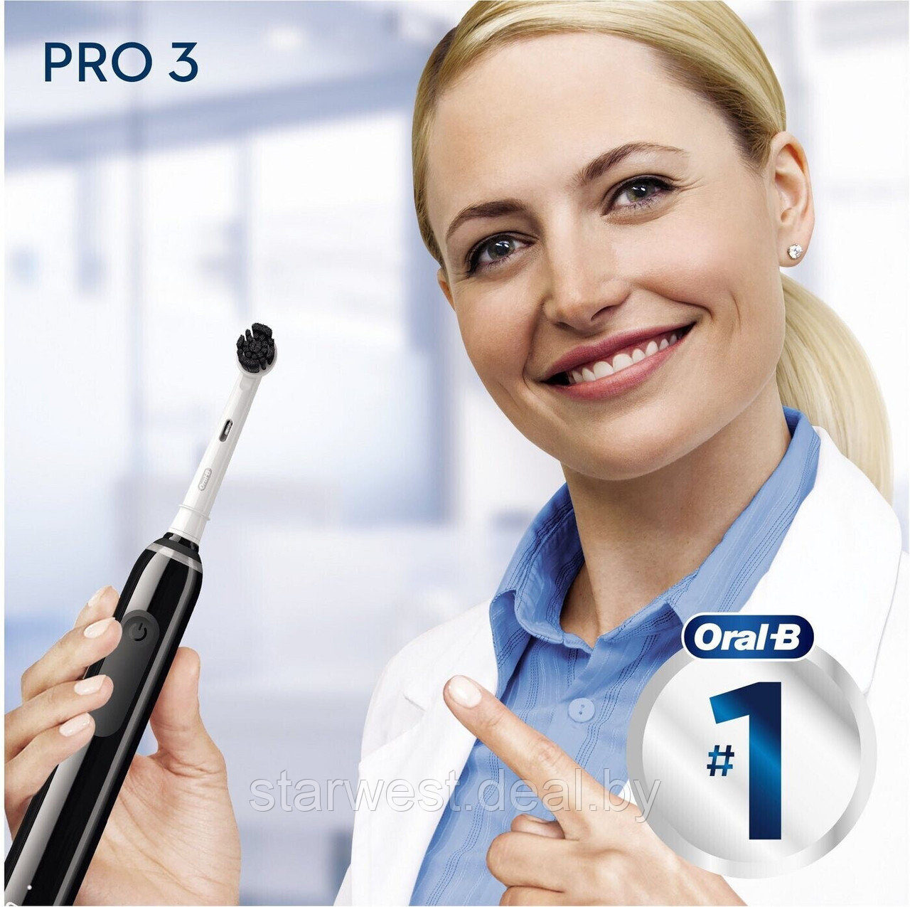 Oral-B Braun PRO 3 3000 Black Edition Pure Clean с 2 насадками Электрическая зубная щетка D505.523.3 - фото 10 - id-p226474309
