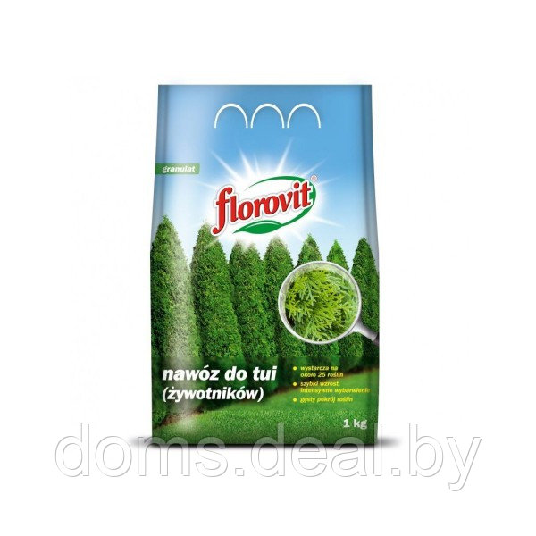Удобрение Флоровит для туй гранулированное, пакет 1кг Florovit для туй - фото 1 - id-p226473095