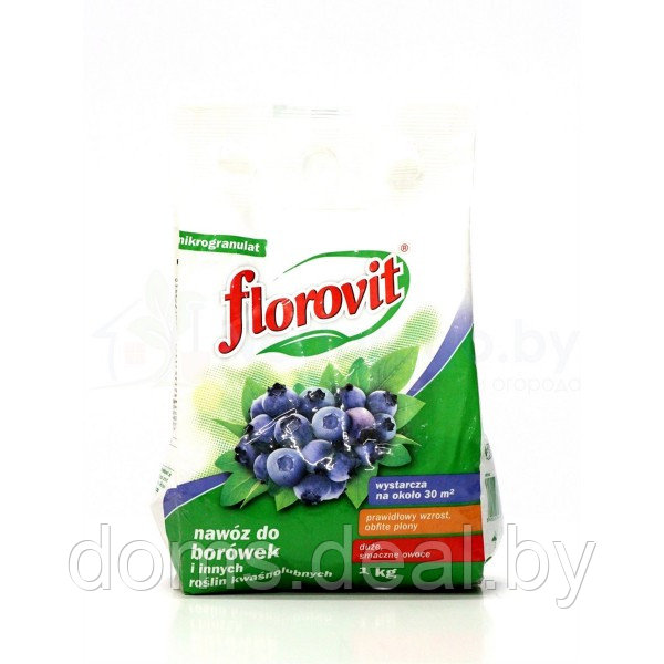 Удобрение Флоровит для голубики и брусники гранулированное, пакет 1кг Florovit для голубики и брусники - фото 1 - id-p213915587
