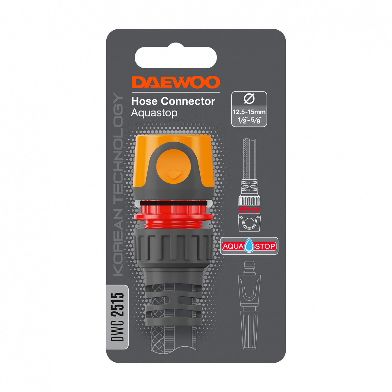 Коннектор для шланга с аквастопом 1/2 " - 5/8" DAEWOO DWC 2515 - фото 2 - id-p226481218