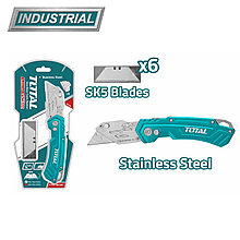 Нож строительный складной со сменными лезвиями TOTAL THT5136288