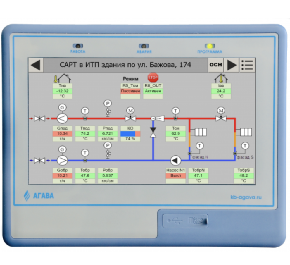 Контроллеры АГАВА ТП для узла управления тепловым пунктом - фото 2 - id-p226497629