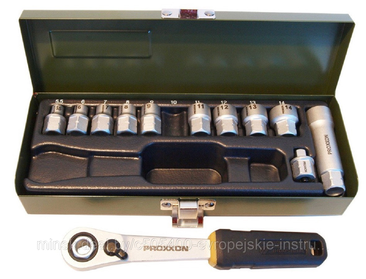 Набор сквозных головок с трещоткой 13 пр. 5.5 - 14 мм PROXXON - фото 2 - id-p226497704