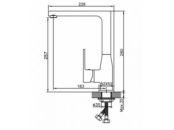 Смеситель для кухни (Lt) D35, серия HBC AV Engineering, фото 2